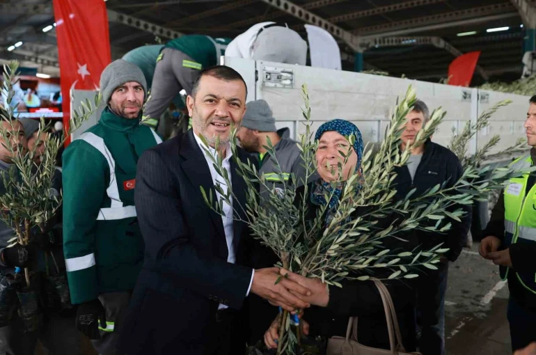 Denizli’nin 19 ilçesinde 84 bin zeytin fidanı üreticilere dağıtıldı