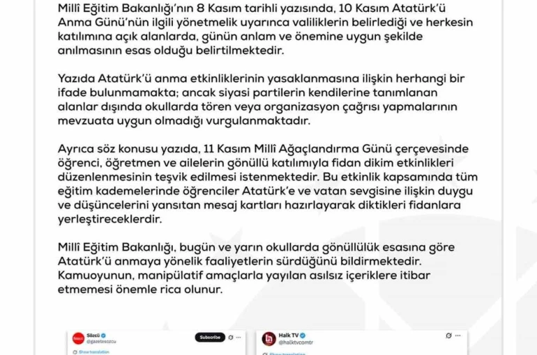 Dezenformasyonla Mücadele Merkezi’nden Atatürk’ü anmayı yasaklama iddialarına ilişkin açıklama 