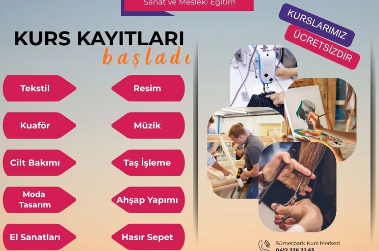DİSMEK sanat ve meslek kursları kayıtları başladı 