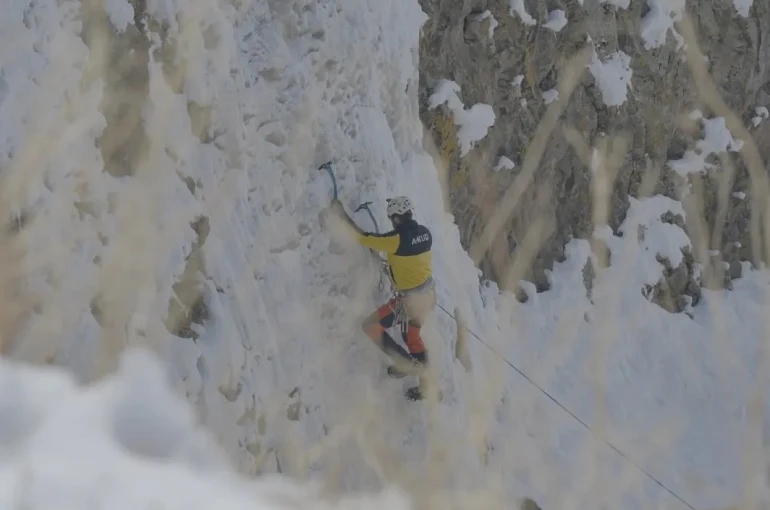 Diyadin Kanyonu’nda buz tırmanışı heyecanı 
