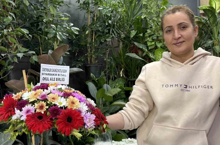 Diyarbakır’da çiçekçilerde Öğretmenler Günü yoğunluğu 