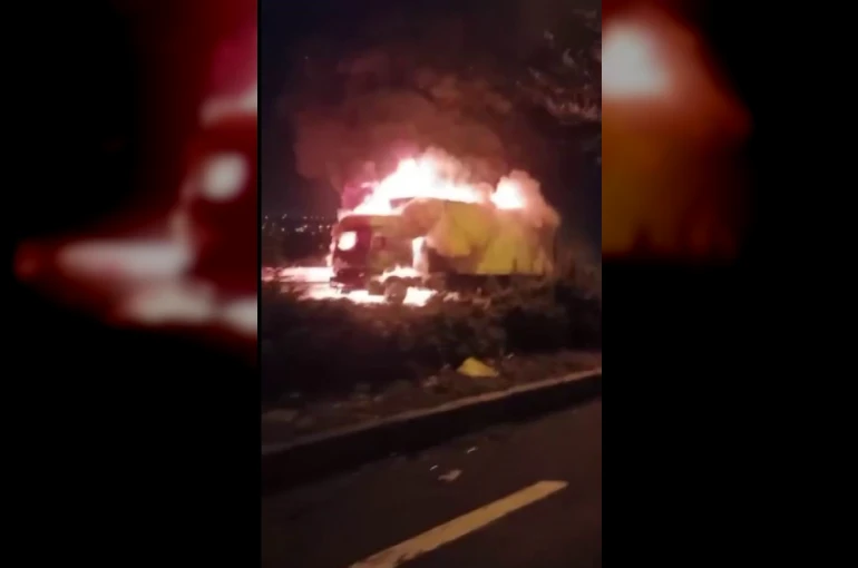 Diyarbakır’da seyir halindeki tır alev topuna döndü 