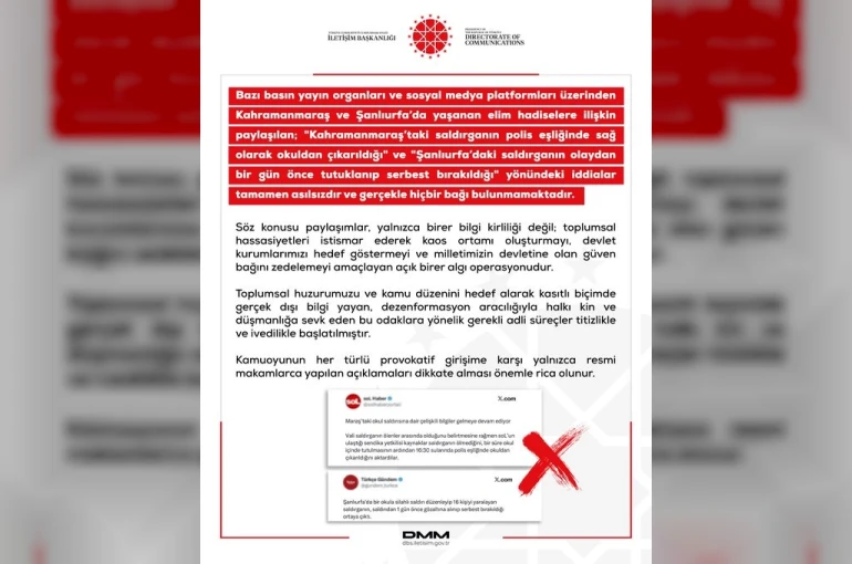 DMM’den Kahramanmaraş ve Şanlıurfa’daki saldırılarla ilgili dezenformasyon uyarısı 