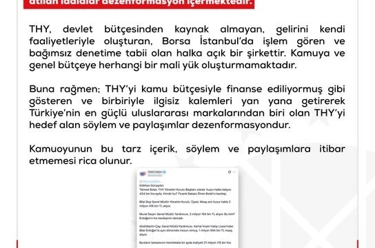 DMM’den THY’ye ilişkin iddialara açıklama 