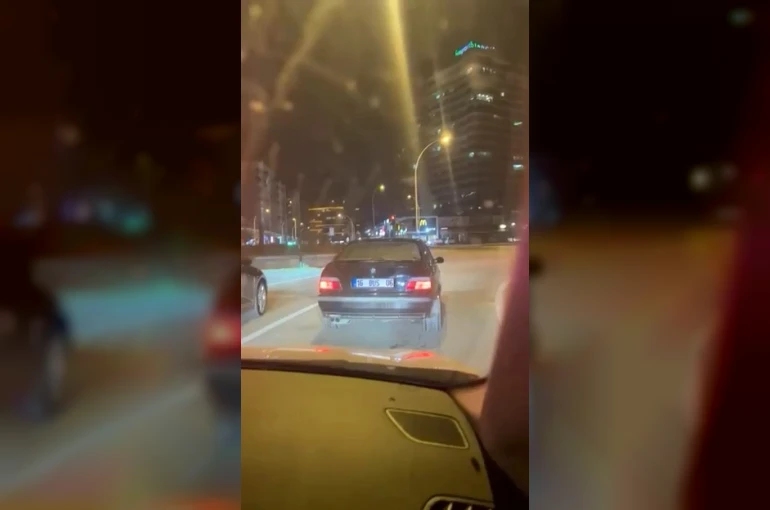 Drift atarken kazadan kıl payı kurtuldu