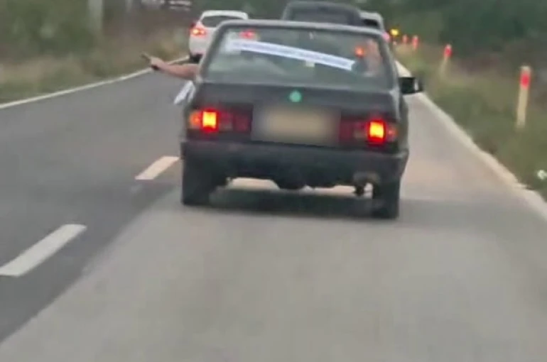 Düğün konvoyunda havaya ateş eden şahsa 35 bin lira ceza kesildi 