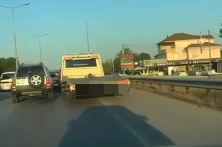 Düğün konvoyunda tehlike saçan çekici sürücüsüne 19 bin 527 TL para cezası 