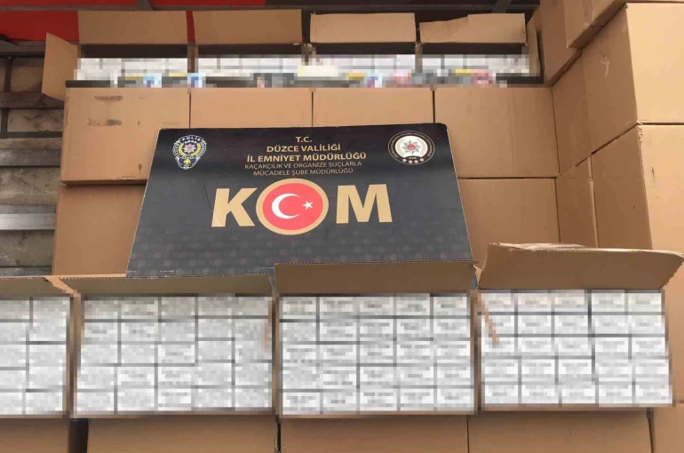 Düzce’de 1 milyon 288 bin 920 adet makaron ele geçirildi 