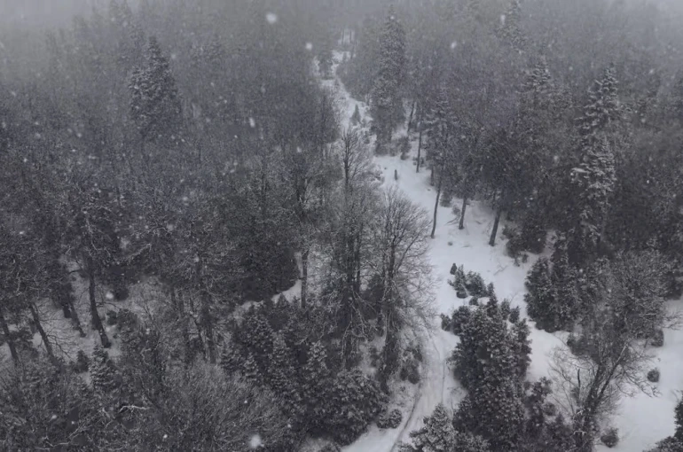 Düzce’nin yüksek kesimlerinde kar kalınlığı 1 metreyi buldu 