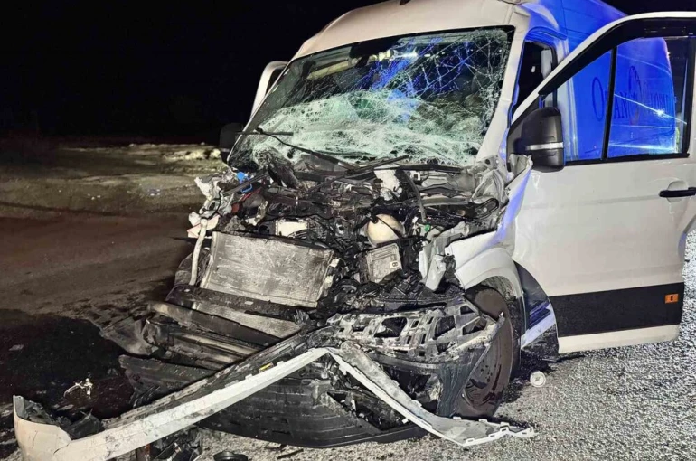 Edirne’de tıra çarpan panelvan hurdaya döndü 