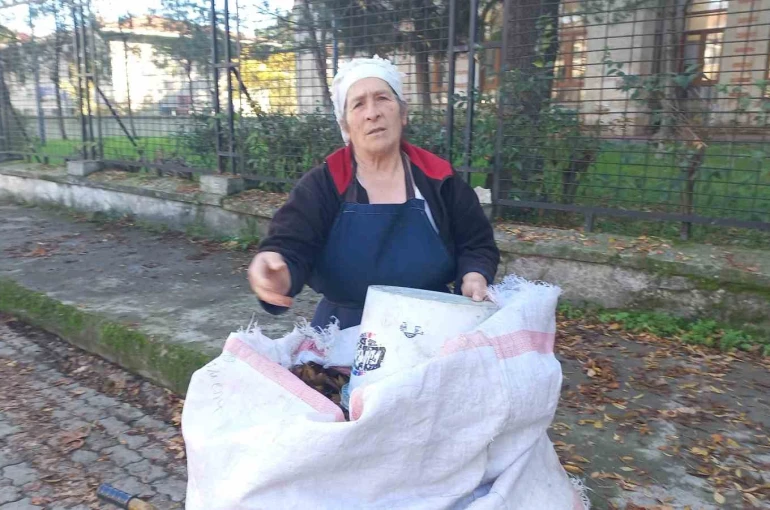 Edirne’de yaşlı kadın, 34 yıldır sonbaharda düşen yaprakları gübreye dönüştürüyor 