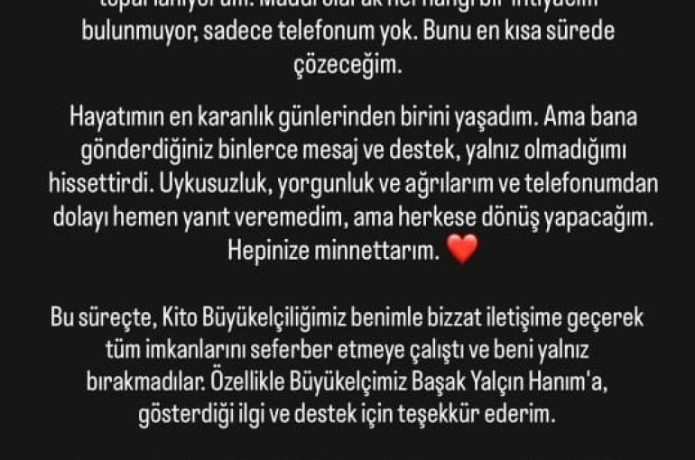 Ekvator’da saldırıya uğradığını paylaşan Türk gezginle Türk Büyükelçiliği temasa geçti 