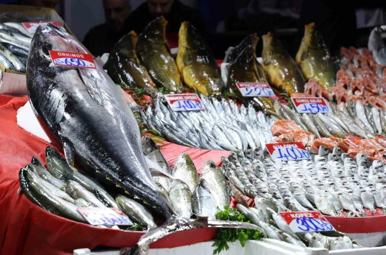 Elazığ Kapalı Çarşı’da 85 kiloluk orkinos tezgaha indi 