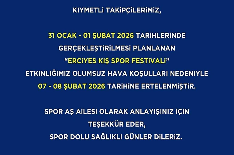 Erciyes Kış Spor Festivali’ne olumsuz hava engeli 