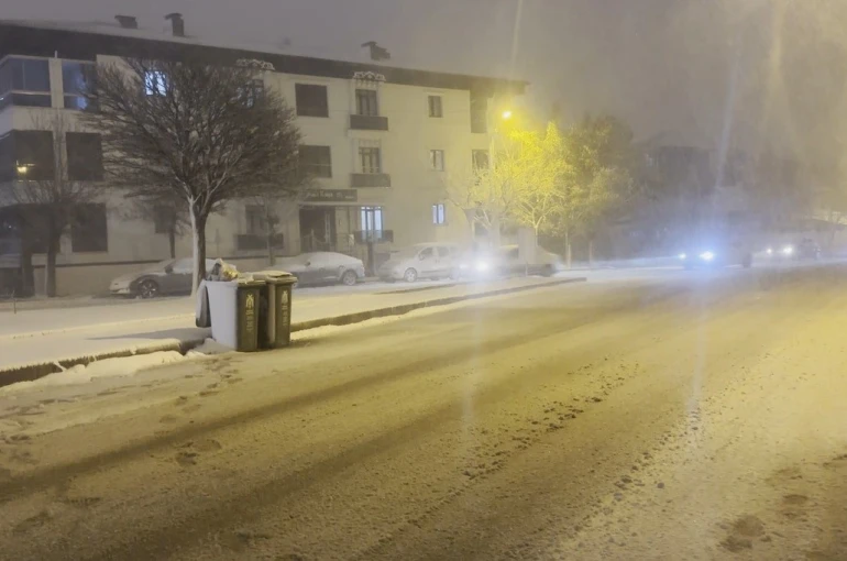Erzincan’da kar yağışı 