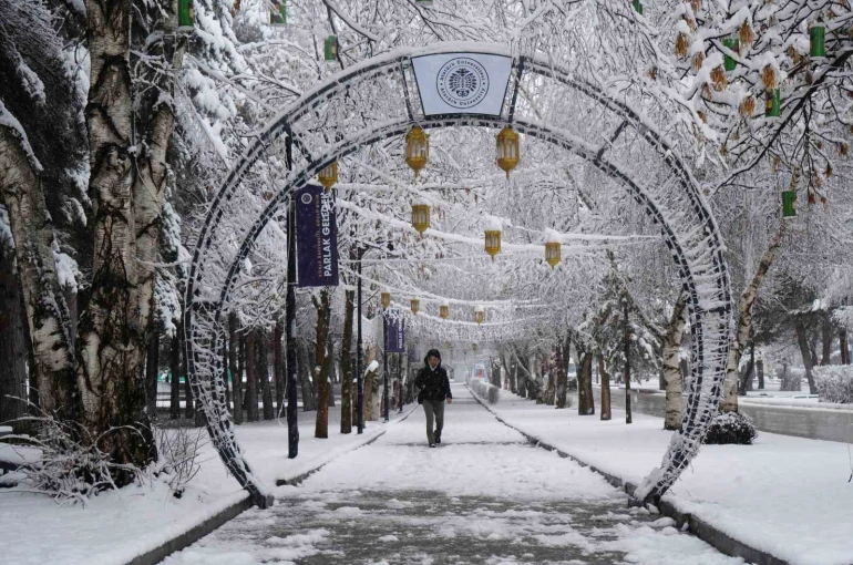 Erzurum’da kar kenti yeniden beyaza bürüdü 