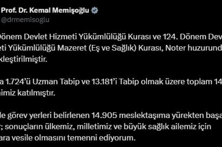 Eş ve Sağlık kurası gerçekleşti