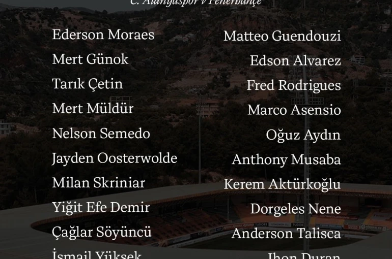 Fenerbahçe’nin Alanyaspor kamp kadrosu belli oldu 