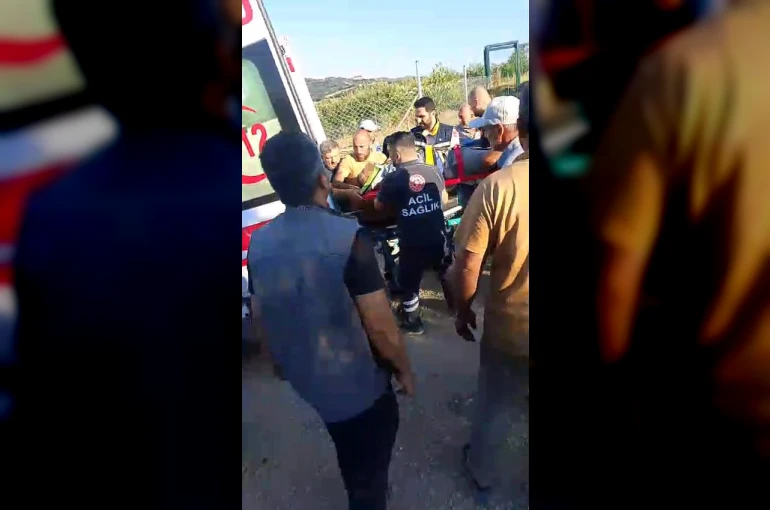 Freni boşalınca hareket eden traktörünün altında kalan sürücü ağır yaralandı
