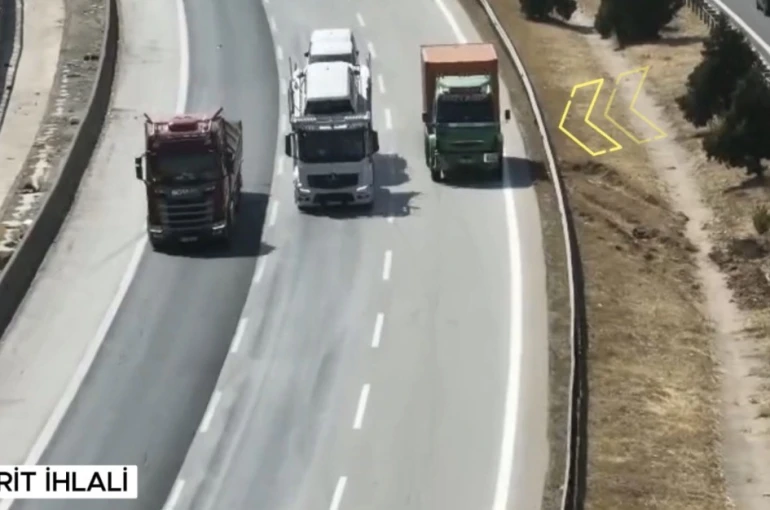 Gaziantep’te otoyolda dron destekli denetim: Bin 123 araca ceza