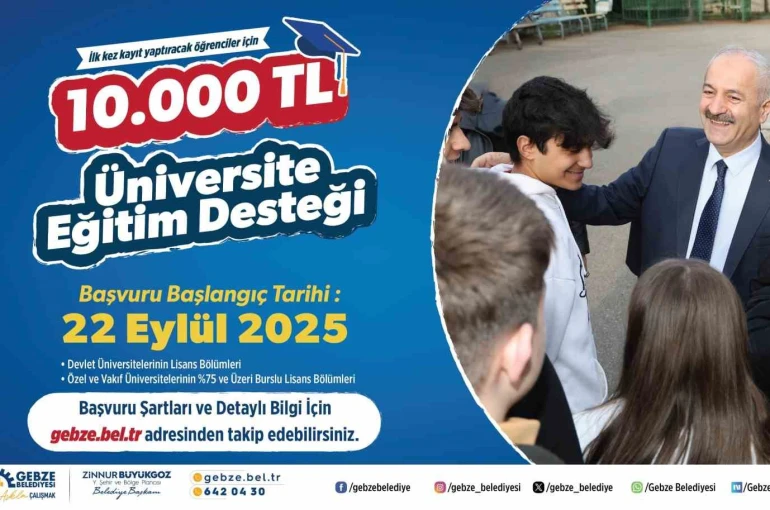 Gebze’de üniversite eğitim desteği 10 bin TL’ye çıkarıldı