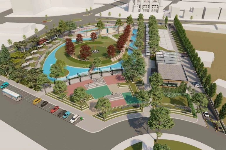 Gençleri buluşturacak parkta çalışmalar sürüyor 