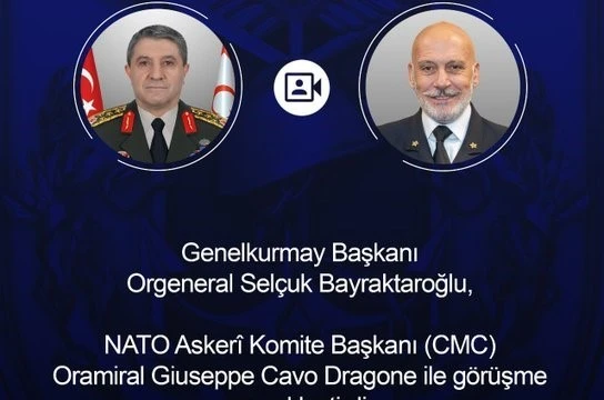 Genelkurmay Başkanı Orgeneral Bayraktaroğlu, NATO Askeri Komite Başkanı Dragone ile görüştü
