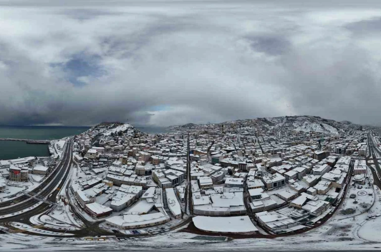 Giresun’da kar sonrası kartpostallık manzaralar ortaya çıktı 