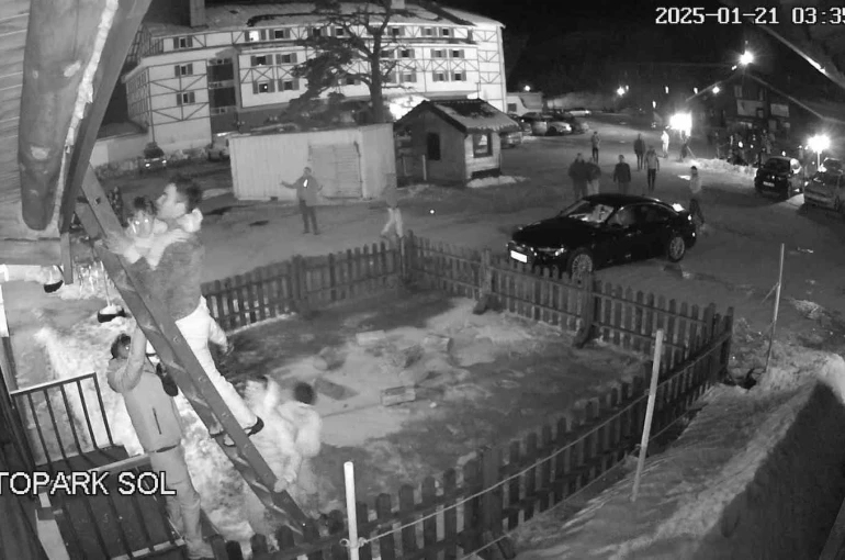 Grand Kartal Otel yangınının ölüm kalım savaşı kamerada