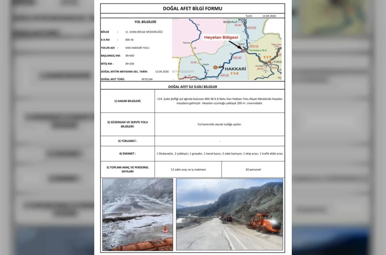 Hakkari yolundaki heyelan 200 metre uzunluğundaki alanı etkiledi 