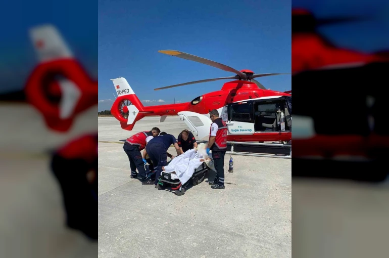 Helikopter ambulans 72 yaşındaki hasta için havalandı