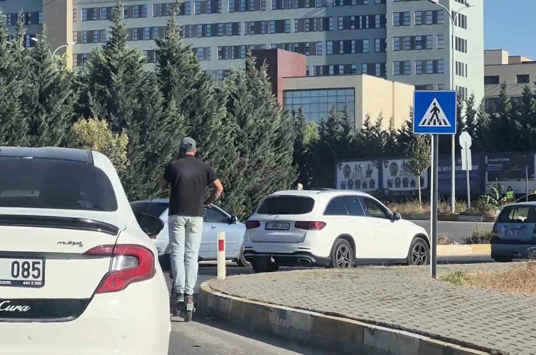 Hem kendi hem trafiğin can güvenliğini hiçe saydı