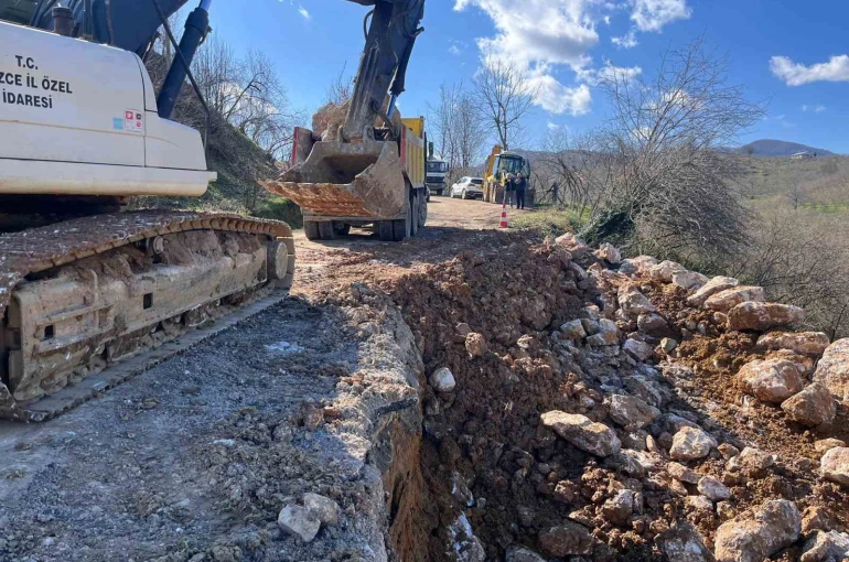 Heyelan alanında stabilizasyon çalışması