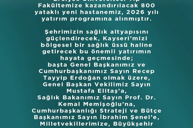 Hüseyin Okandan: "800 yataklı yeni hastanemiz hayırlı olsun" 
