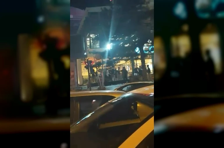 İki grup arası kavga kamerada