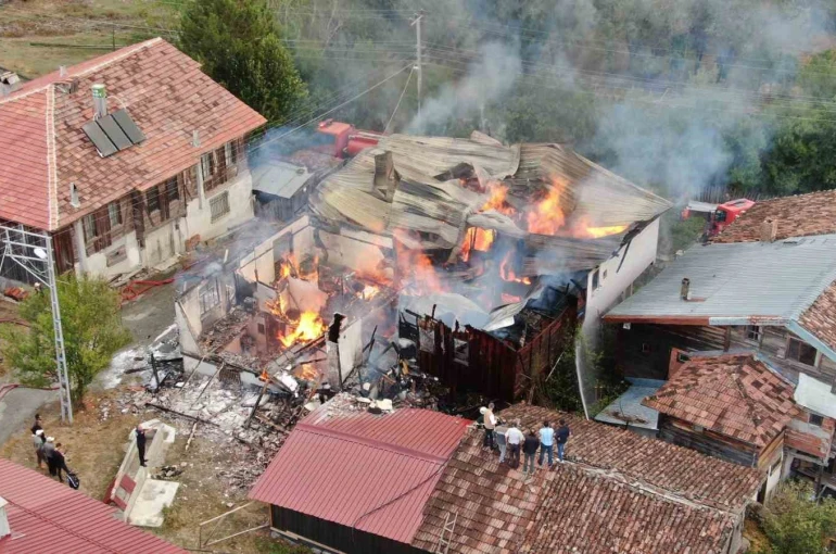 İki katlı konak alevlere teslim oldu 