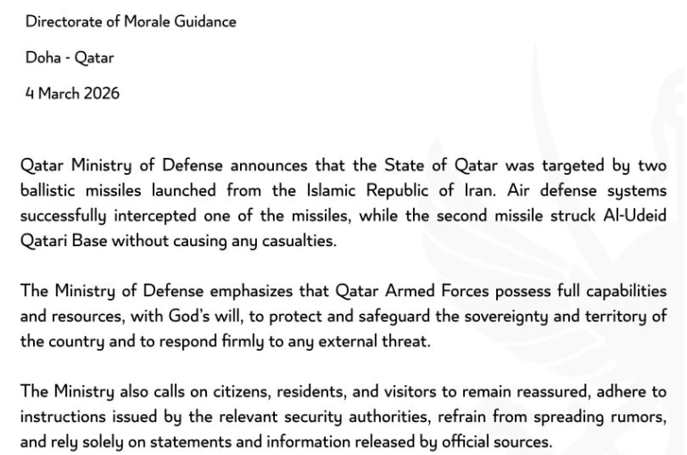 İran, Katar’daki ABD üssünü balistik füzeyle vurdu 