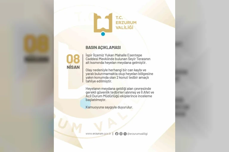 İspir’de korkutan heyelan: 2 konut tahliye edildi 