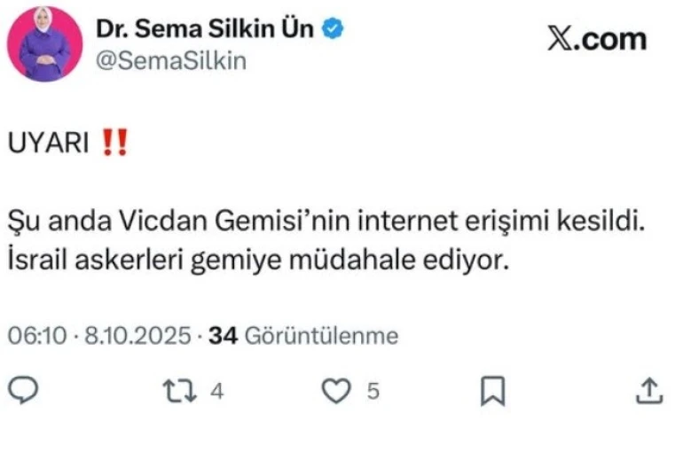 İsrail askerleri Milletvekili Ün’ün de bulunduğu Vicdan gemisine müdahale etti 