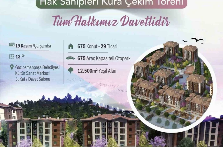 İstanbul Vadi Evleri 1. Kısım 2. Etap Kentsel Dönüşüm Projesi’nin kura çekimi düzenlenecek 