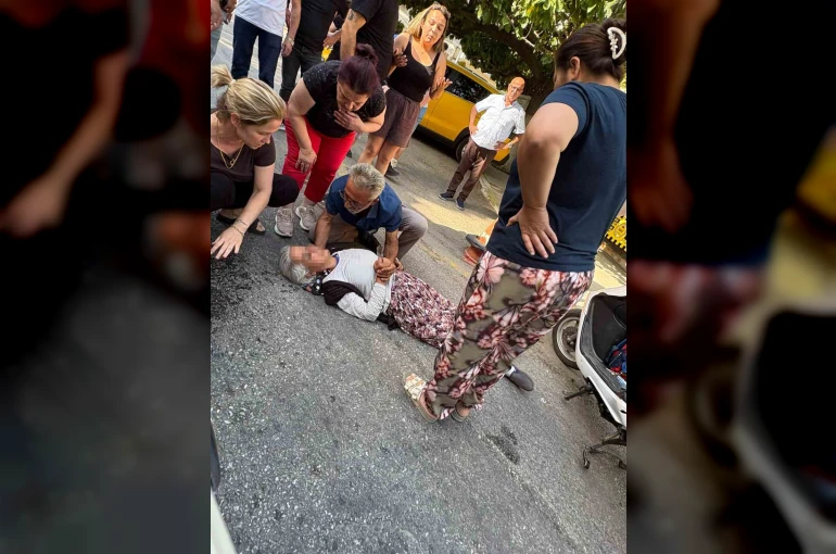 İzmir’de motosikletin çarptığı kadın yaralandı 