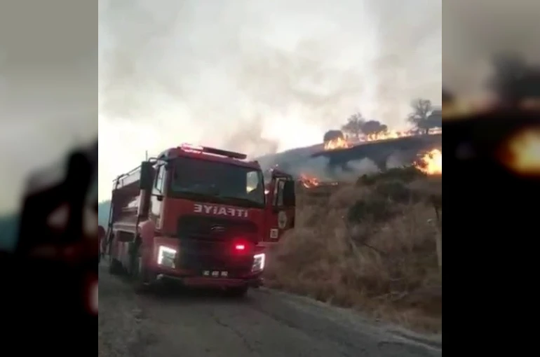 Kahta’da anız yangını köye kadar ulaştı 