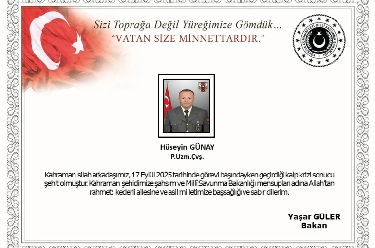 Kalp krizi geçiren Uzman Çavuş şehit oldu