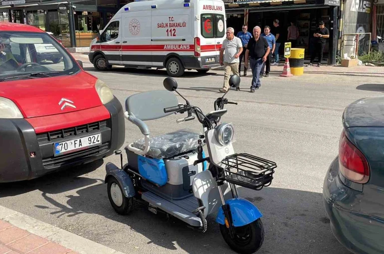 Karaman’da bir kişi yeni aldığı üç tekerlekli bisikletle kaza yaparak yaralandı
