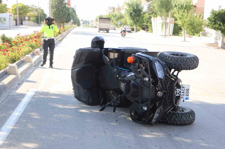 Karaman’da devrilen ATV’deki anne ve oğlu yaralandı