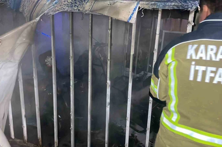 Karaman’da şarja bırakılan elektrikli bisikletler yandı 