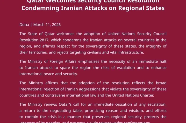 Katar’dan İran saldırılarını kınayan BM tasarısına destek açıklaması