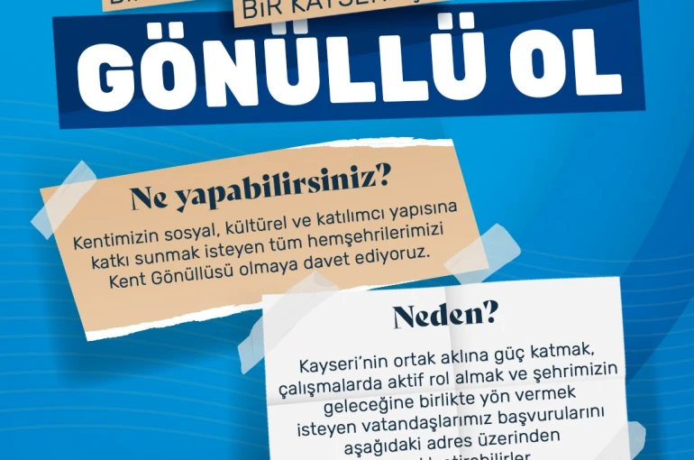 Kayseri Kent Konseyi’nde Kent Gönüllüleri Başvuruları başladı 