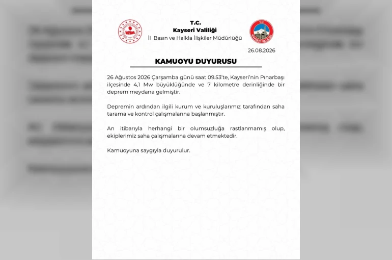 Kayseri Valiliği: "Depremde olumsuzluğa rastlanmadı"