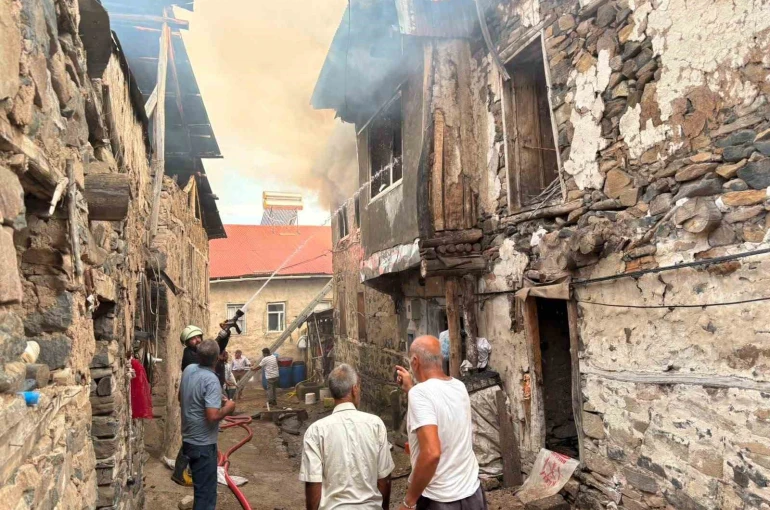 Kemaliye Kışlacık köyünde yangın: 8 ev zarar gördü